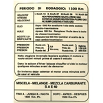 Running-in Rules Sticker for LAMBRETTA 4 Gears 50 KMH - 110 X 148 mm.