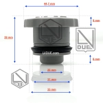 Tappo serbatoio grigio per PIAGGIO CIAO TRE GRILLO APE 50 P TM FL FL2 qualità Italiana r.o. 270586 miscela OIL 2% benzina con guarnizione