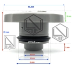 Tappo serbatoio grigio completo di guarnizione per PIAGGIO 50 BOXER qualità Italiana r.o. 123755 ciclomotore
